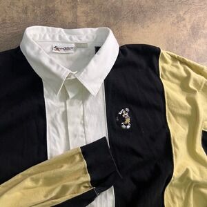 Walt Disney World Polo Shirt Mens XXL Golf Mickey Long Sleeve Rugby Stripe
